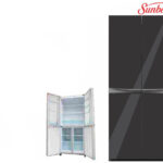 SUNBEAM 495 LITRE 4 DOOR REFRIGERATOR WITH BLACK GLASS FINISH