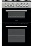 GOLDAIR DOUBLE ELECTRIC  OVEN WITH SOLID ELEMENT HOB SILVER/ INNOX FINISH