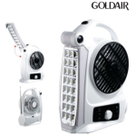GOLDAIR RECHARGEABLE FAN/  LED LIGHT/ RADIO