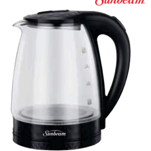 SUNBEAM 1.8 LITRE DIAMOND DESIGN GLASS KETTLE