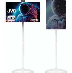JVC QLED TOUCH PORTABLE  MONITOR ON STAND