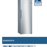 BOSCH SERIE 4 225 LITRE NO FROST SINGLE DOOR FULL FREEZER BRUSHED STEEL ANTI-FINGERPRINT