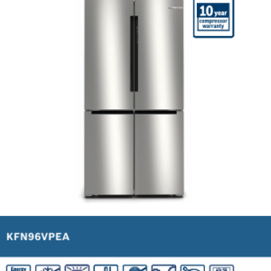 BOSCH SERIE 4 483 LITRE NO-FROST FRENCH DOOR, BOTTOM FREEZER, MULTIDOOR BRUSHED STEEL ANTI-FINGERPRINT SERIE 4 605 LITRE NO-FROST FRENCH DOOR, BOTTOM FREEZER, M