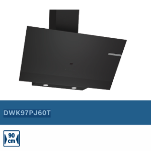 BOSCH  SERIE 6 90CM WALL MOUNTED EXTRACTOR, BLACK WITH GLASS CANOPY