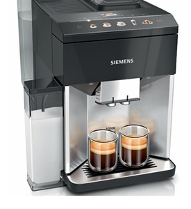 SIEMENS EQ.500 INTERGRAL FULLY AUTOMATIC COFFEE MACHINE, STAINLESS STEEL, PIANO BLACK