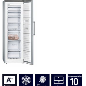 SIEMENS iQ300 229LT SINGLE DOOR FULL FREEZER BRUSHED STEEL