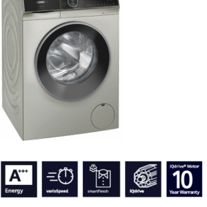 SIEMENS iQ500 10KG SILVER INOX WASHING MACHINE