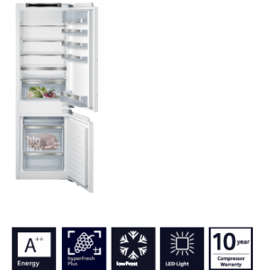 SIEMENS iQ500 265 LITRE BUILT-IN FRIDGE-FREEZER WITH FREEZER AT BOTTOM