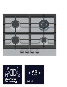 SIEMENS iQ500 60CM GAS HOB, STEPFLAME TECHNOLOGY