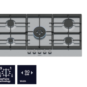 SIEMENS iQ500 90CM GAS HOB, STEPFLAME TECHNOLOGY