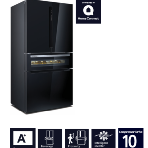 SIEMENS iQ700 458LT NO FROST, FRENCH DOOR BOTTOM FREEZER WITH BEVERAGE DRAWER, GLASS DOOR