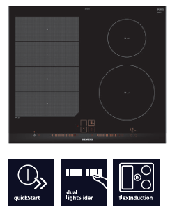 SIEMENS iQ700 60CM INDUCTION CERAMIC HOB FACETTED DESIGN