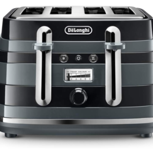 DELONGHI AVVOLTA CLASS 4 SLICE TOASTER BOLD BLACK CTAC4003.BK