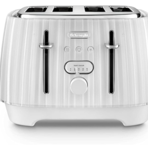 DELONGHI BALLERINA BREAKFAST SET 4 SLICE TOASTER OPALINE WHITE CTD4003.W