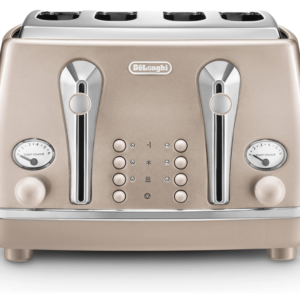 DELONGHI ICONA METALLICS 4 SLICE TOASTER IRIDESCENT BEIGE CTOT4003.BG
