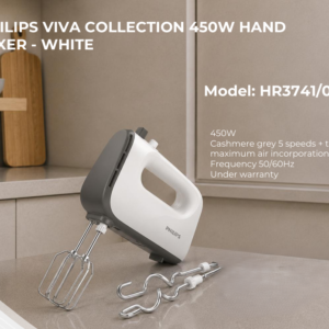 PHILIPS VIVA COLLECTION 450W HAND MIXER - WHITE HR3741/00