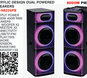 JVC ACRYLIC DESIGN DUAL POWERED SPEAKER XS-N8226PB