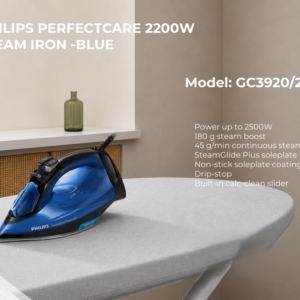 PHILIPS PERFECTCARE 2200W  STEAM IRON -BLUE GC3920/20