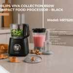 PHILIPS VIVA COLLECTION 850W COMPACT FOOD PROCESSOR - BLACK HR7520/10