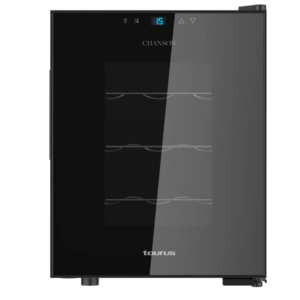 TAURUS CHANSON 12'' WINE COOLER 12 BOTTLES GLASS BLACK 70W 963009
