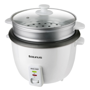 TAURUS RICE CHEF RICE COOKER WITH GLASS LID PLASTIC WHITE 1.8L 700W 968934