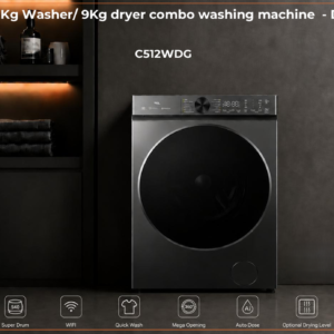 TCL 12KG WASHER/9KG DRYER COMBO WASHING MACHINE - DARK GREY C512WDG