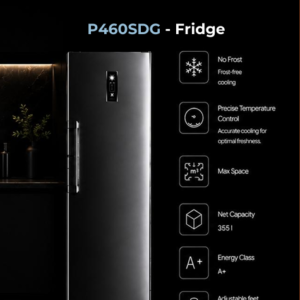 TCL PIGEON PAIR 355L SINGLE DOOR FRIDGE- GREY P460SDG
