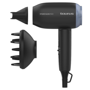 TAURUS STUDIO GLOW 1400'' HAIR DRYER DC MOTOR PLASTIC BLACK 2 SPEED 1400W 900117